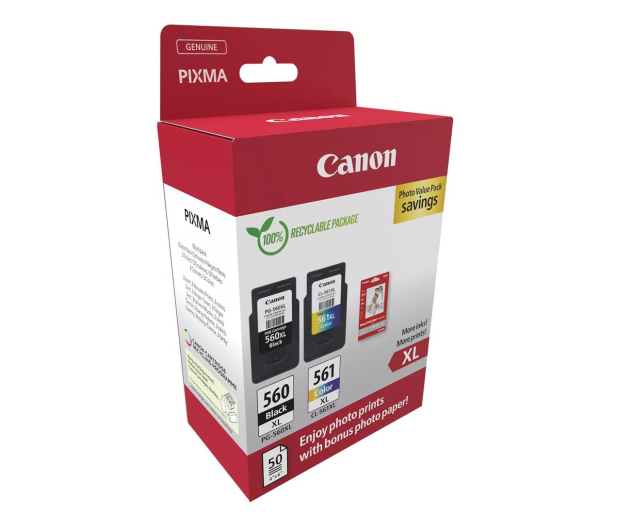 CANON Zestaw 2 tuszów PG-560XL + CL-561XL + papier foto 50 szt 3712C008 - 1227030 - zdjęcie 2